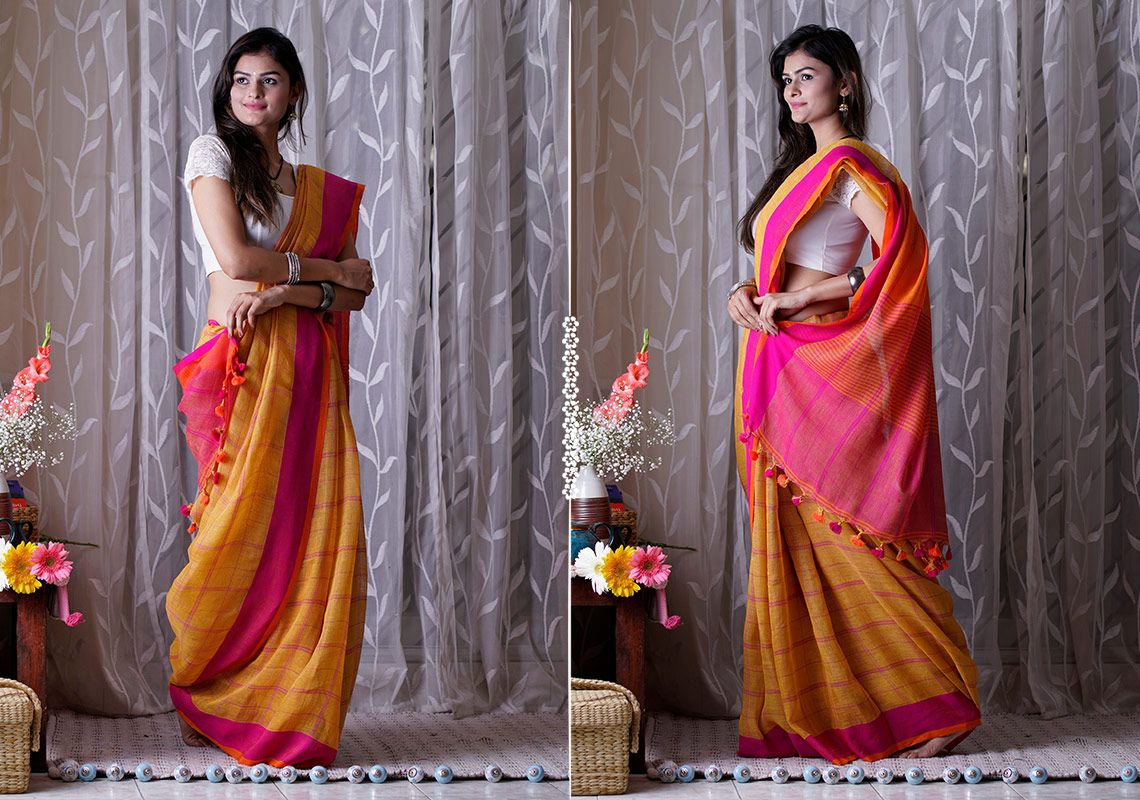 Pure Linen Saree