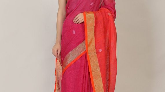 Ball Pure Linen Saree