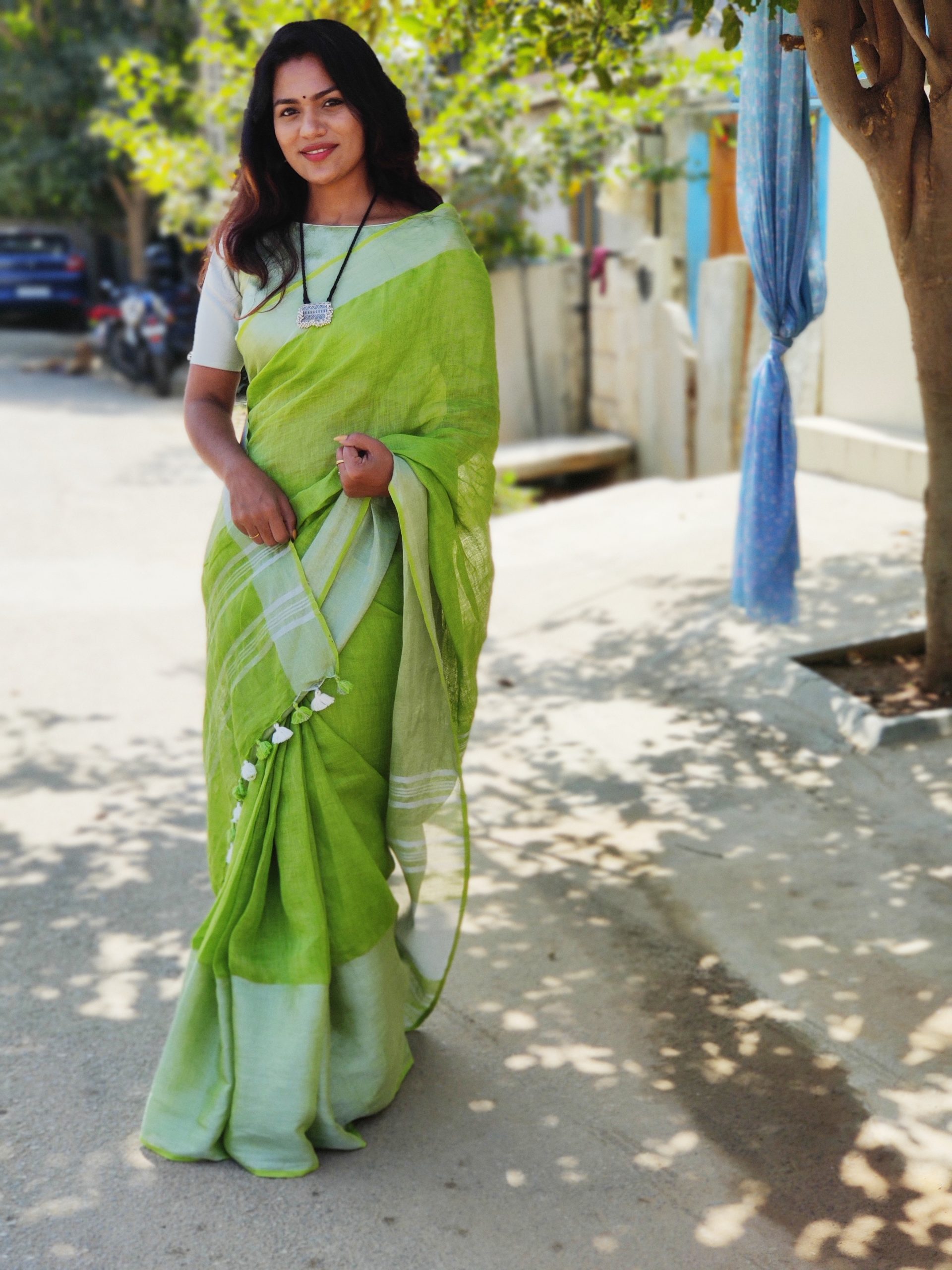 Pure Linen Saree