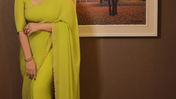 HARUKO (PARROT GREEN VISCOSE ORGANZA SAREE)