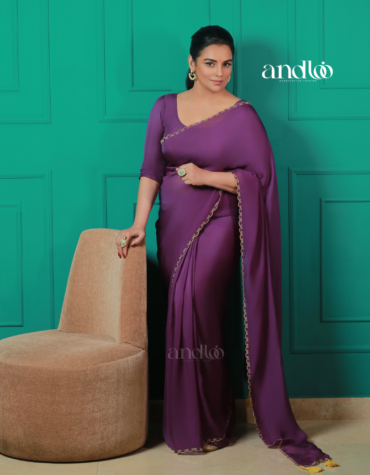 AMI (PURPLE VISCOSE ORGANZA SAREE)