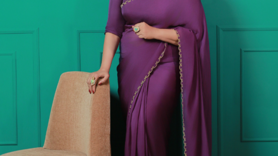 AMI (PURPLE VISCOSE ORGANZA SAREE)
