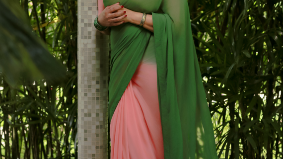 EMI (DOUBLE SHADE GEORGETTE SAREE)
